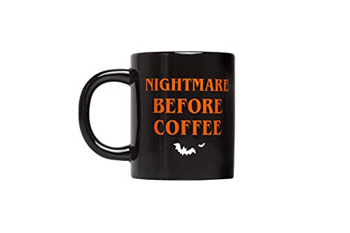 Pearhead Nightmare Before Coffee Ceramic Mug – Large 16oz Black Double-Sided Halloween Cup, Fun Fall Tea and Coffee Drinkware, Seasonal Kitchen Accessory and Novelty Gift Idea | Amazon (US)