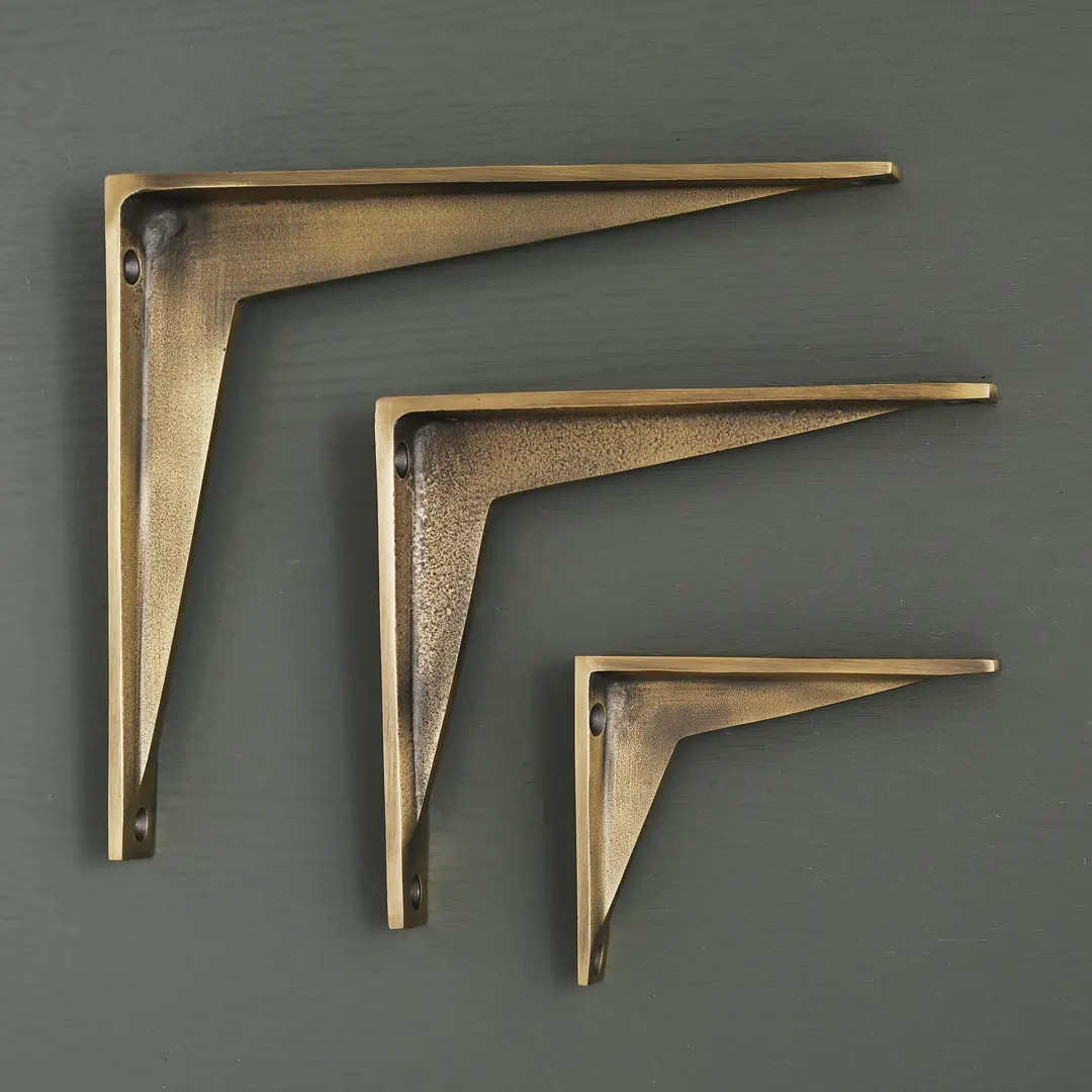 Heritage Solid Brass Shelf Brackets | Aged Brushed Brass | Heavy Duty Shaker Style Shelf UK Engli... | Etsy (Global)