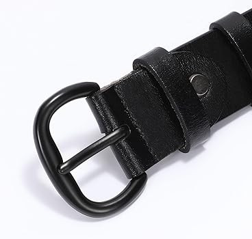 WHIPPY Women Leather Belt for Jeans Pants Dresses Black Ladies Waist Belt with Pin Buckle | Amazon (US)