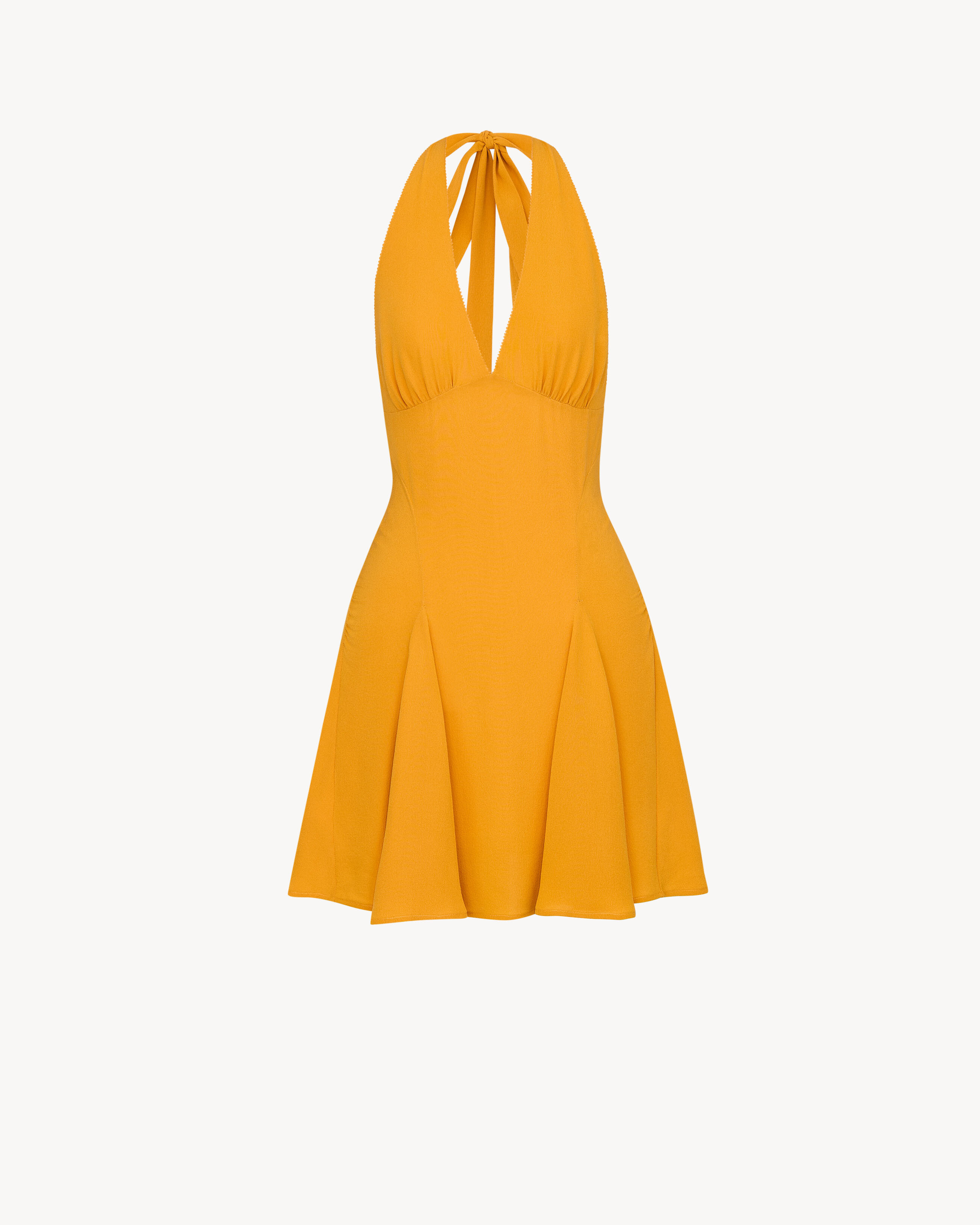 halter dress in silk crepe de chine | Saint Laurent Inc. (Global)