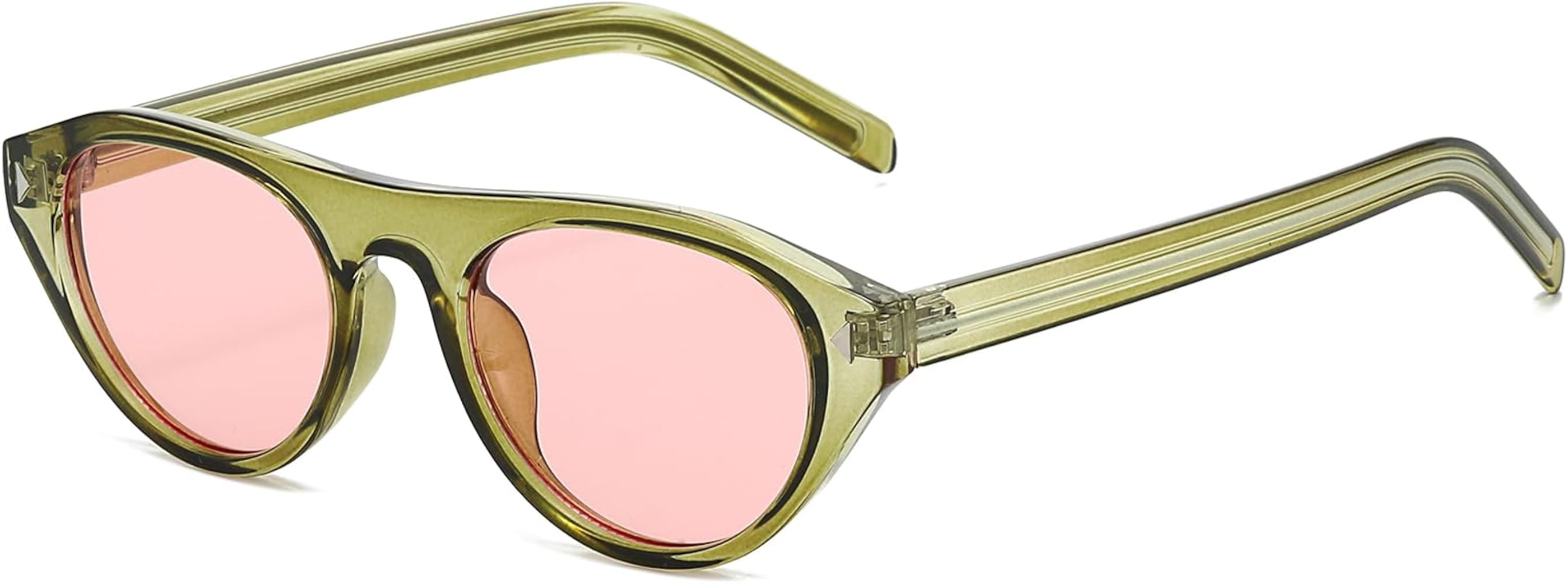 Retro Small Oval Cat Eye Sunglasses for Women Men UV400 Trendy Vintage Frame | Amazon (US)
