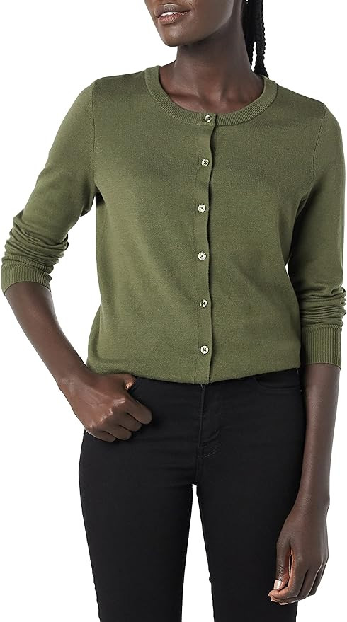 Amazon Essentials Women's Lightweight Crewneck Cardigan Sweater (Available in Plus Size) | Amazon (US)