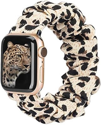TOYOUTHS Compatible with Apple Watch Band Scrunchies 38mm Cloth Soft Pattern Printed Fabric Wrist... | Amazon (US)