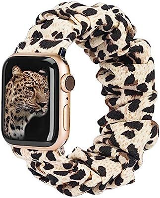 TOYOUTHS Compatible with Apple Watch Band Scrunchies 38mm Cloth Soft Pattern Printed Fabric Wrist... | Amazon (US)