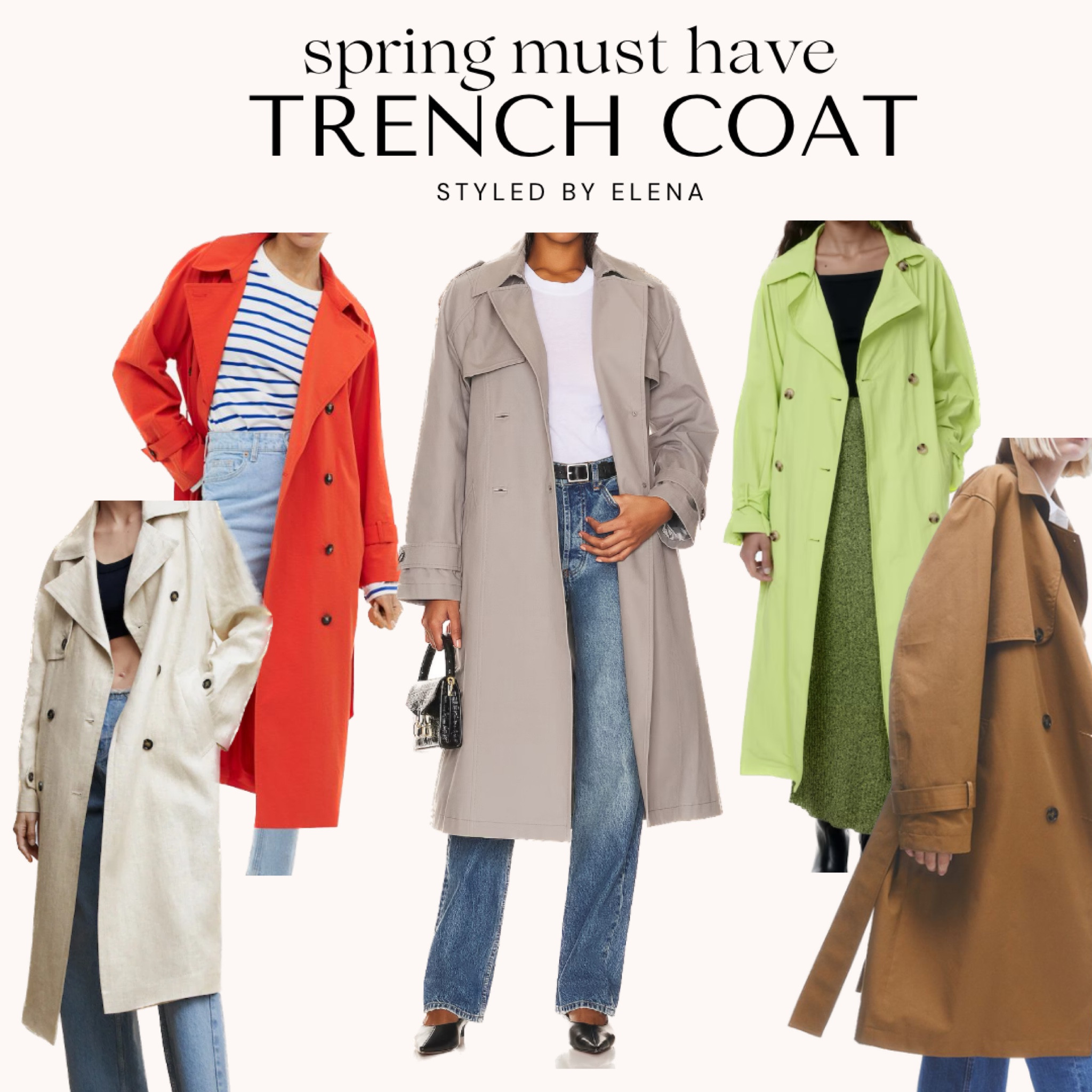 Per le mezze stagioni, non può mancare un trench! Super classico anche nelle versioni colorate. 

Un Besito 💋 Elena

#LTKeurope #LTKstyletip #LTKGiftGuide