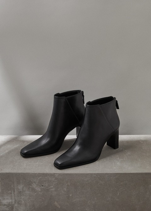 Heel leather ankle boot | MANGO (US)