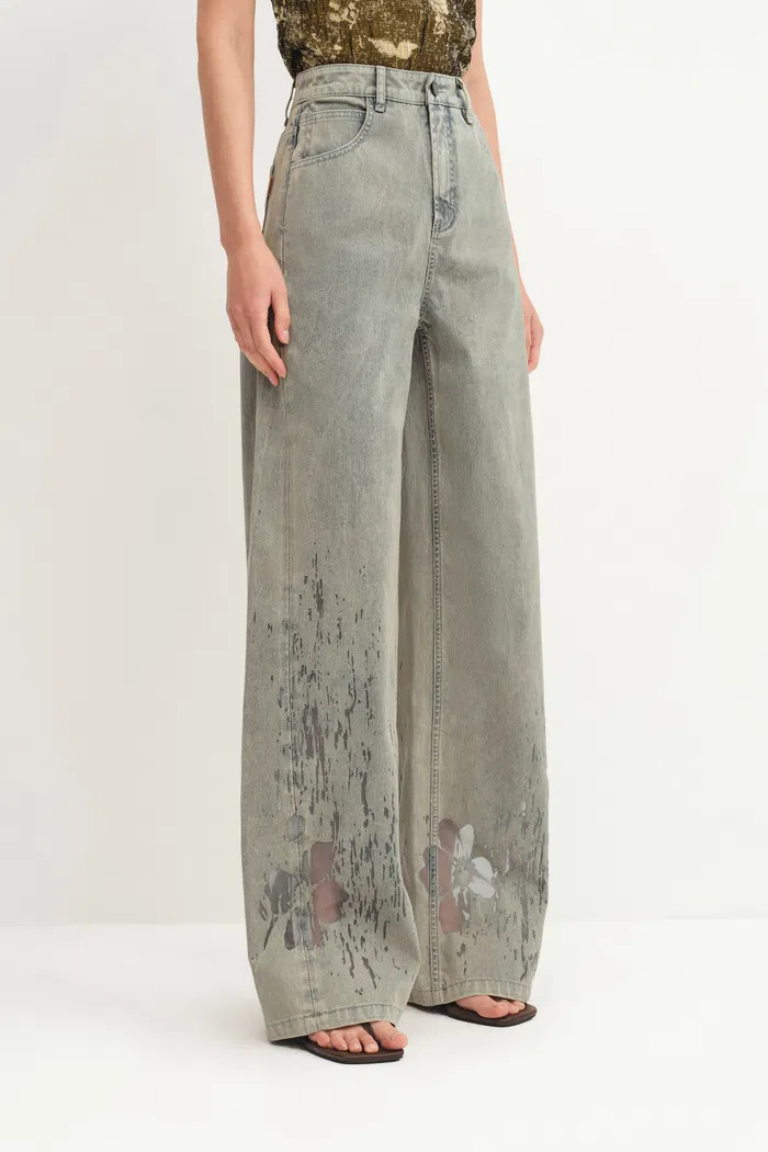 Thalia Devoré Jeans in Composite Denim | Fabrique