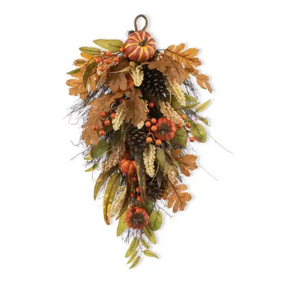 Glitzhome 27""H Fall Pumpkin Leaf Teardrop in Orange at Nordstrom, Size Medium | Nordstrom