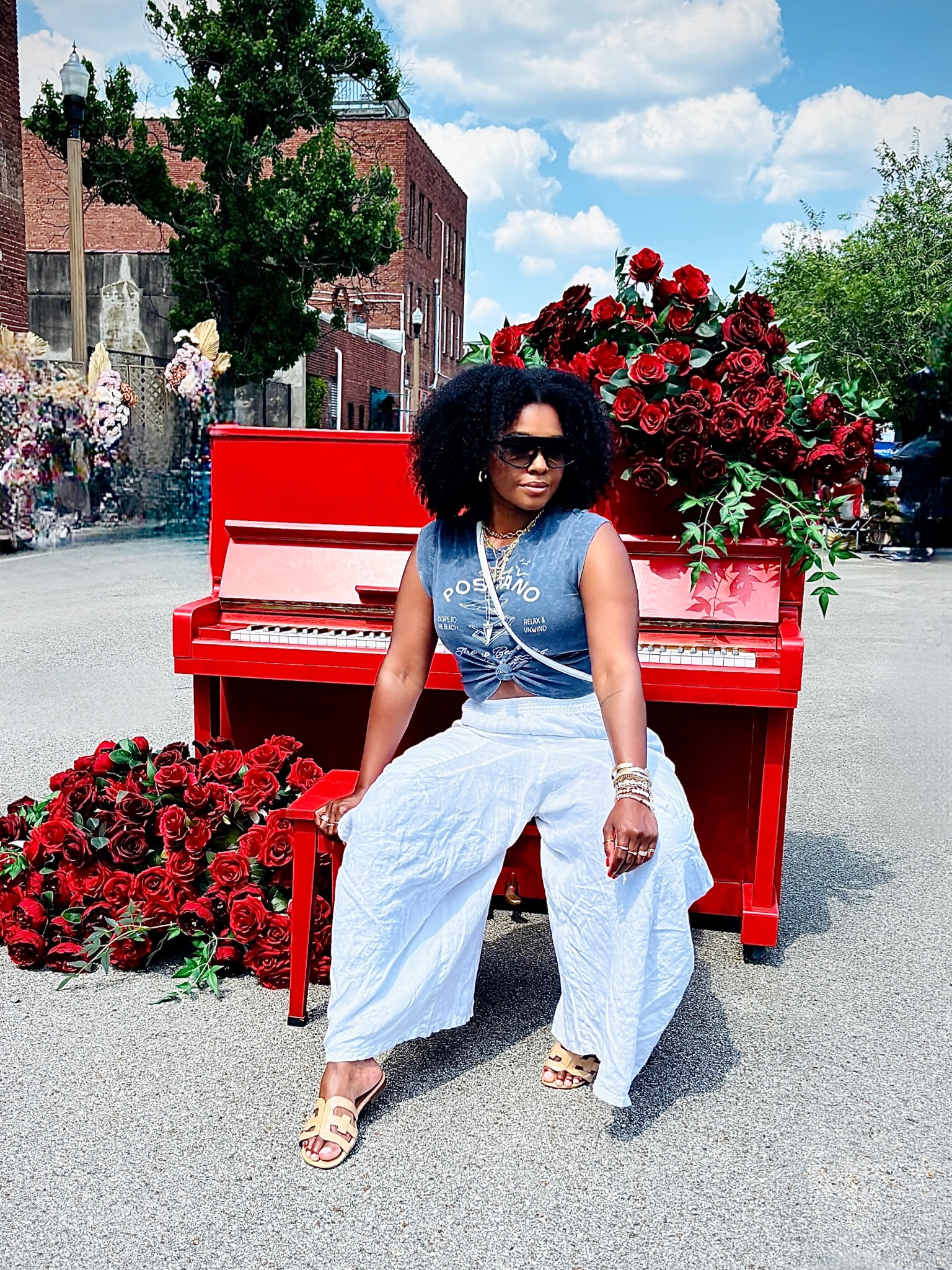 great Saturday in Birmingham. My pants are from a local vendor in Greece but I tried to link some other great options. These sandals are still some of my most comfy fave sandals to walk ALL around town in  

#LTKMidsize #LTKStyleTip