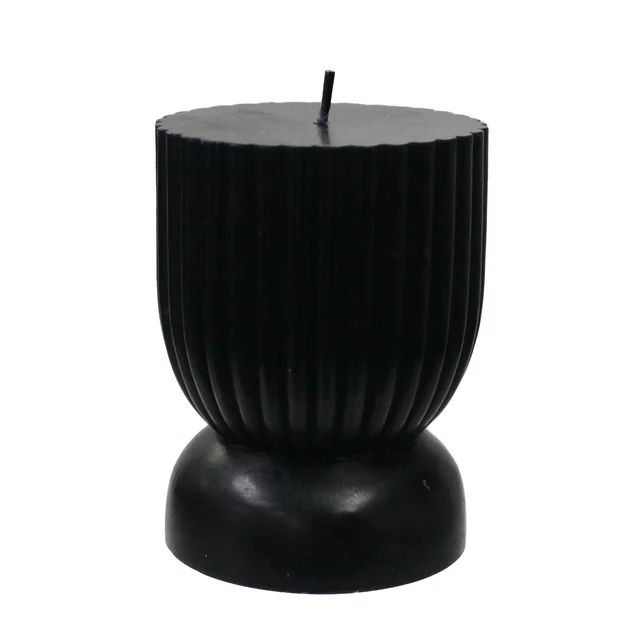 Better Homes & Gardens Unscented Ribbed Pillar Candle, 3x4 inches, Black - Walmart.com | Walmart (US)