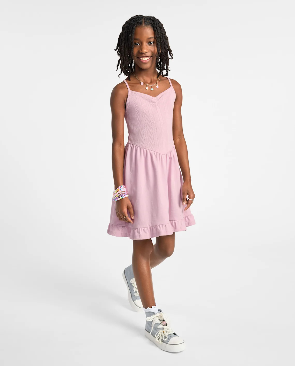 Girls Pointelle V-Waist Dress - purple | The Children's Place