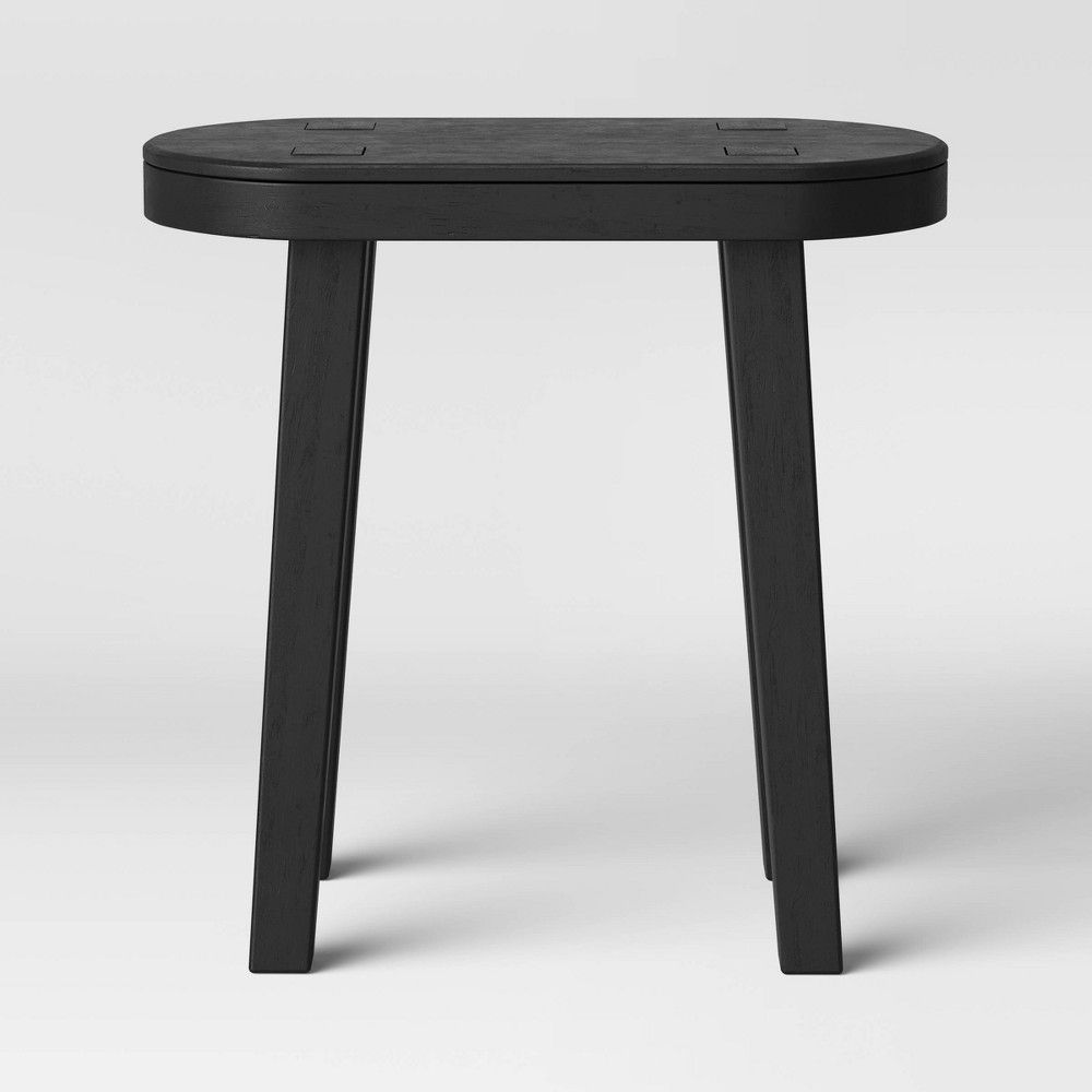 Woodland Tall Carved Wood Table Black - Threshold | Target