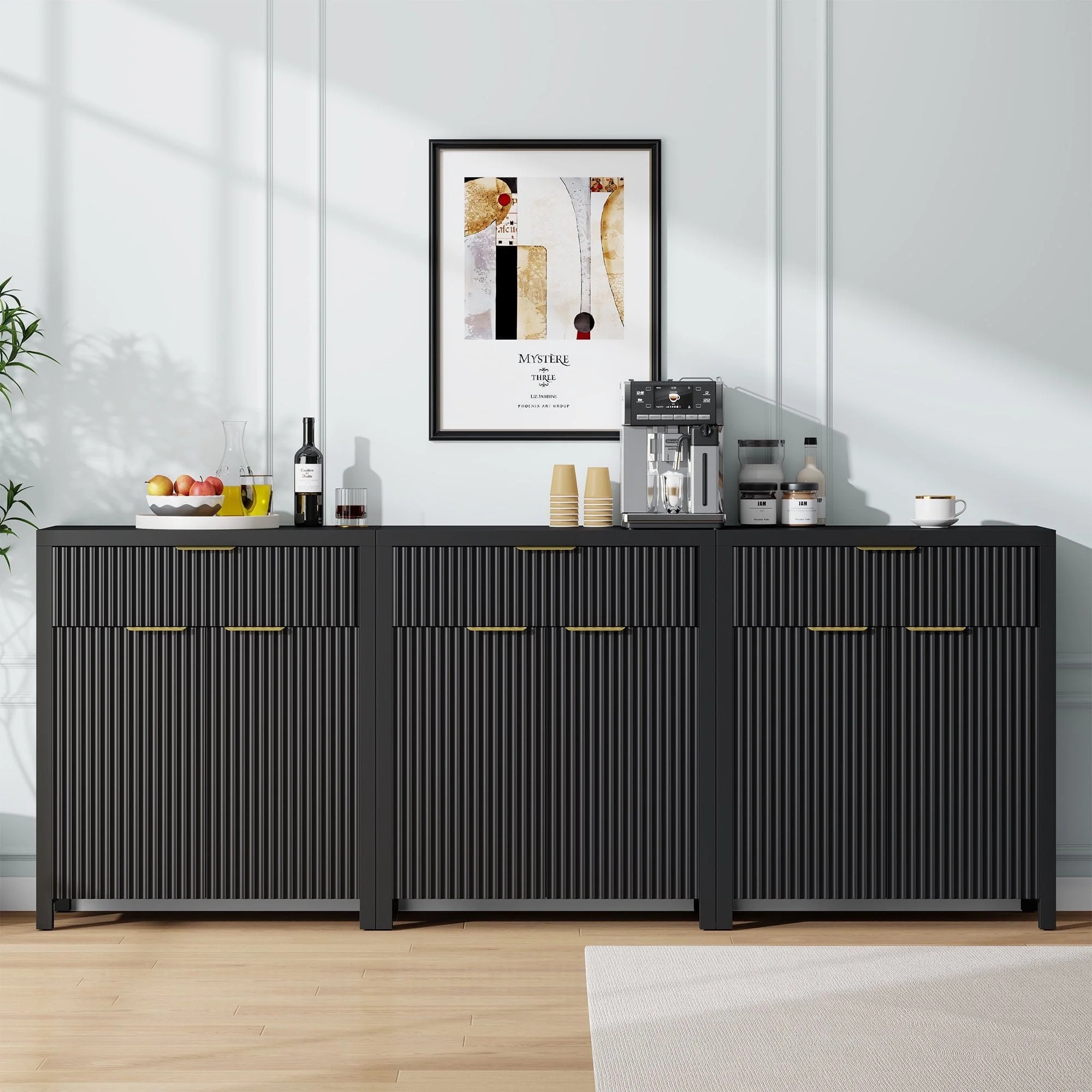 Laintene Storage Cabinet Set of 3, Sideboard Buffet Cabinet with Storage Drawer and Adjustable Sh... | Walmart (US)