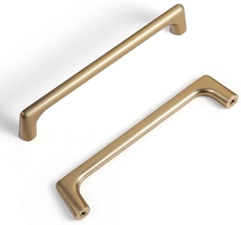 Goo-Ki Champagne Bronze Cabinet Pulls with 5''(128mm) Hole Centers, Modern Style Zinc Alloy Cabin... | Amazon (US)