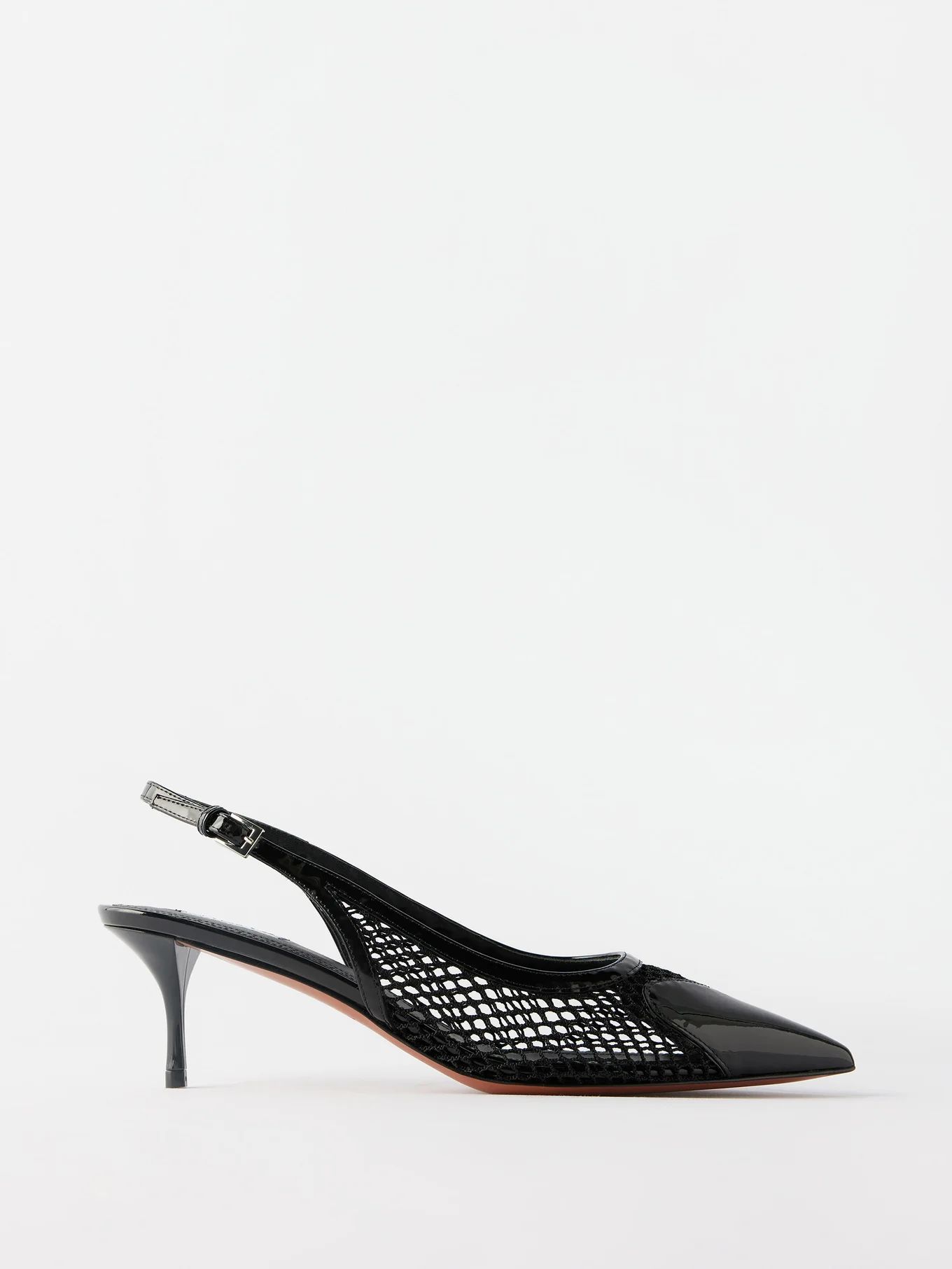 Heart 55 patent-leather and mesh slingback pumps | ALAÏA | Matches (US)