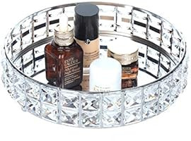 Feyarl Mirrored Crystal Vanity Makeup Tray Ornate Jewelry Trinket Tray Organizer Sparkly Bling Co... | Amazon (US)