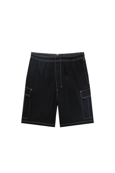 CARGO BERMUDA SHORTS WITH CONTRAST SEAMS | PULL and BEAR UK
