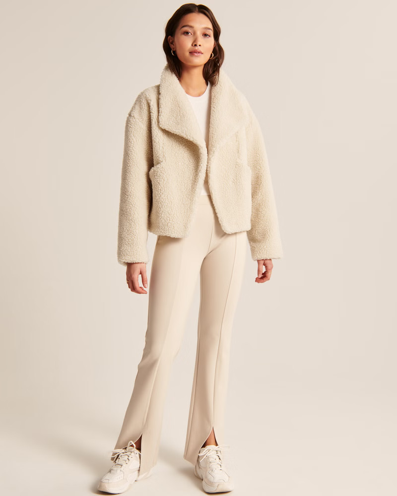 Women's Classic Length Sherpa Coat | Women's Coats & Jackets | Abercrombie.com | Abercrombie & Fitch (US)