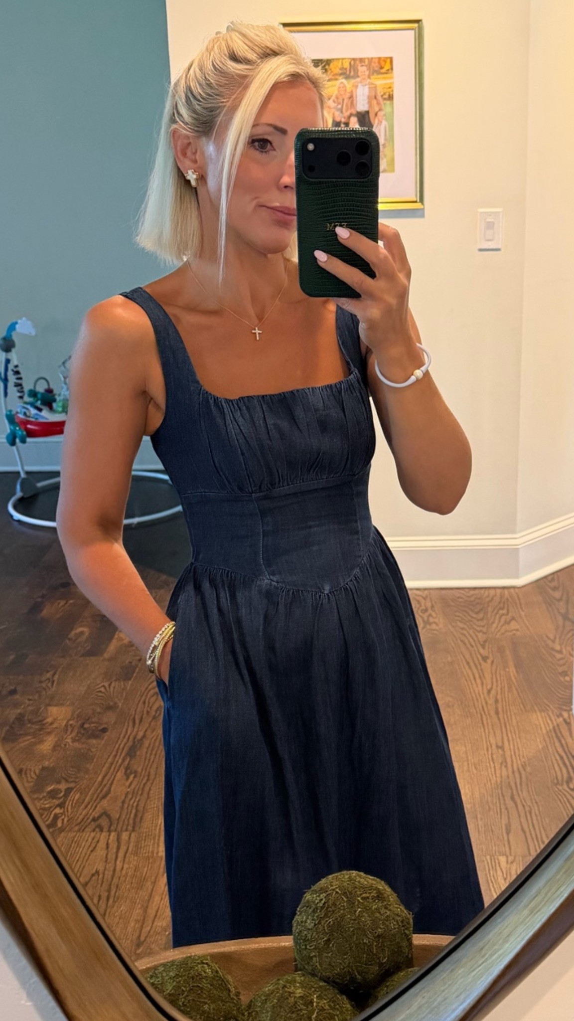 Okay GAP I see you 👏🏻 — wearing size XS #denimdress #denim #sale

#LTKmomlife #LTKPetite #LTKootd