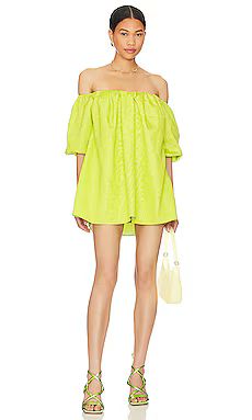 Camila Coelho Rhiannon Mini Dress in Apple Green from Revolve.com | Revolve Clothing (Global)