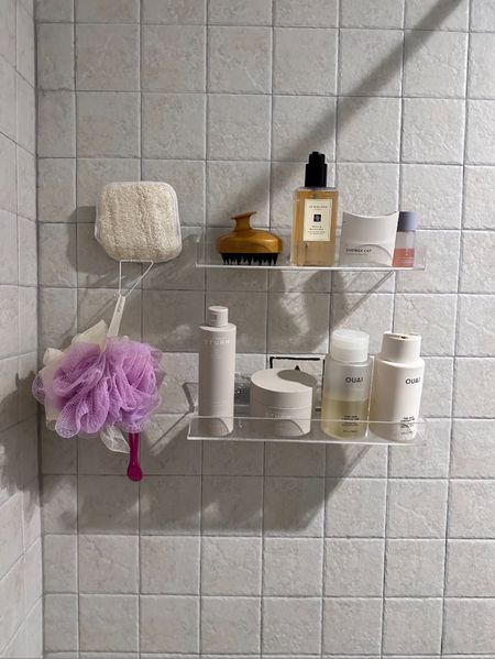 Bathroom shower wall organization #bathroomorganization #wallshelves 

#LTKfindsunder50 #LTKfindsunder100