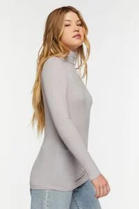 Fitted Long-Sleeve Turtleneck Top | Forever 21 (US)