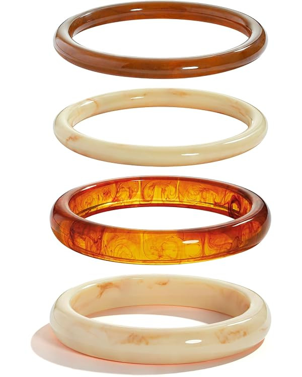 Resin Bangle Set for Women, Elegant, Trendy & Durable, Multi-Color Fashion Jewelry, Perfect for L... | Amazon (UK)