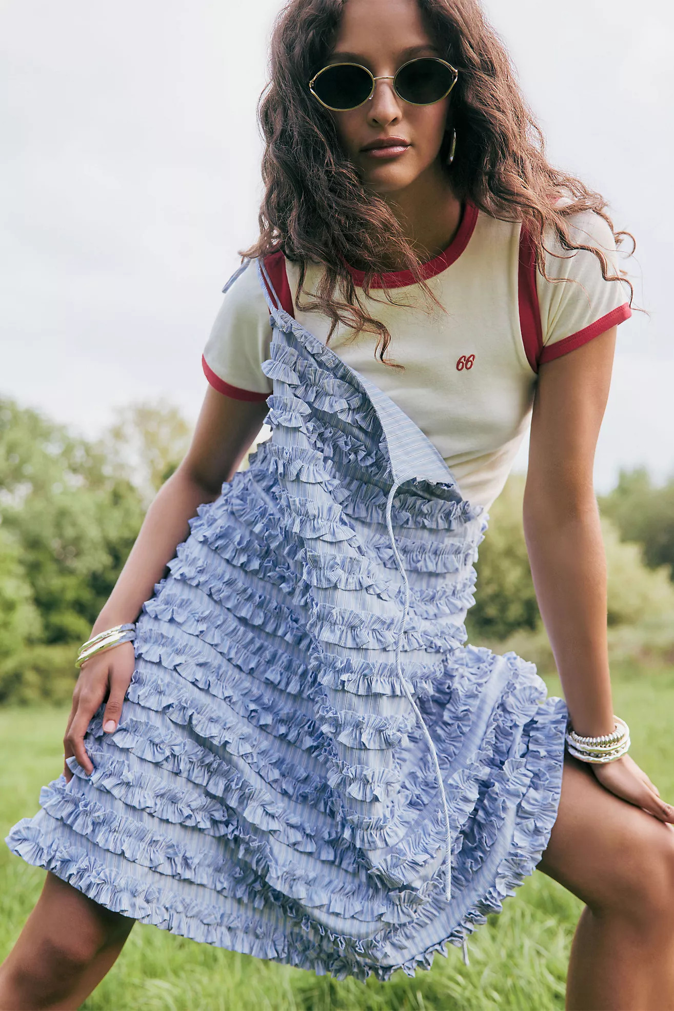 Damson Madder Leili Ruffle Mini Dress | Anthropologie (UK)