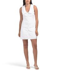 Faux Button Down Linen Blend Mini Dress | TJ Maxx