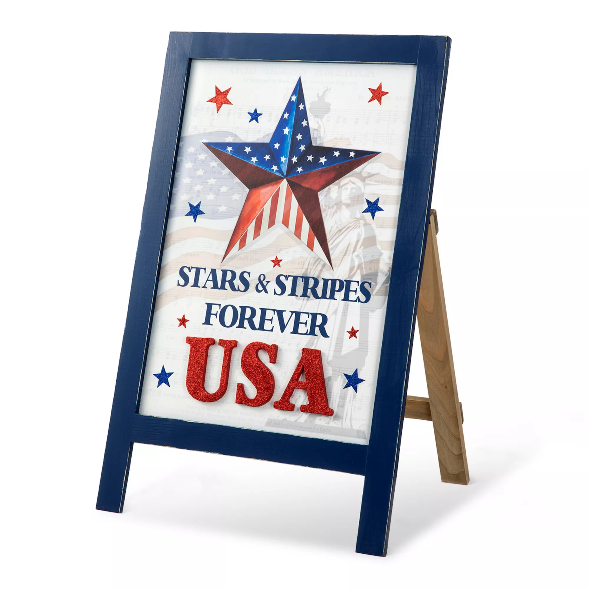 Glitzhome 24''h Patriotic/ Americana Wooden Easel Porch Sign Decor | Kohl's