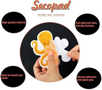 Secopad Non Slip Bathtub Stickers, 14 PCS Large Sea Adhesive Kids Anti Slip Decal Threads for Sho... | Amazon (US)
