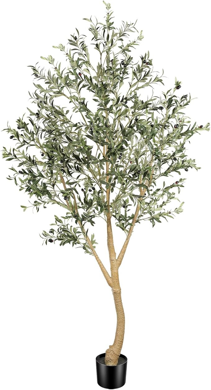 Realead 8ft Faux Olive Tree, Large Realistic Olive Trees Artificial Indoor, Tall Fake Olive Tree ... | Amazon (US)