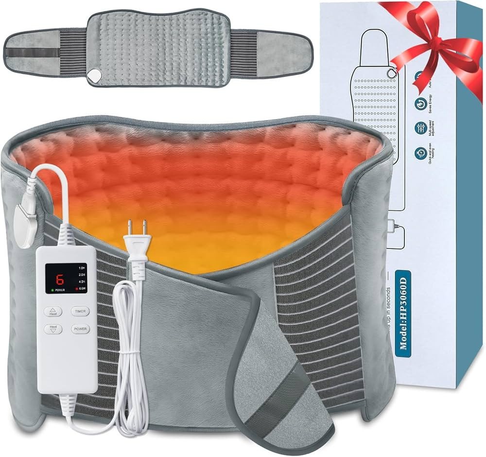 Heating Pad for Back Pain Relief, Extra-Large 12"x24"+26" Extendable Electric Heating Pad for Per... | Amazon (US)