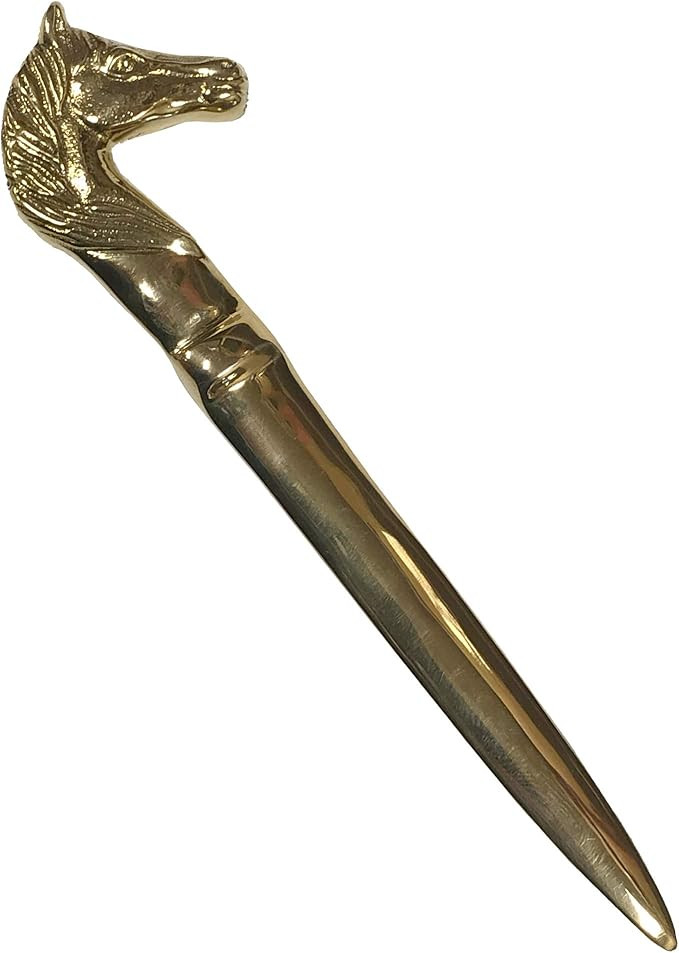 6.25” Solid Polished Brass Horse Head Letter Opener – Antique Style Equestrian Desk Accessory... | Amazon (US)