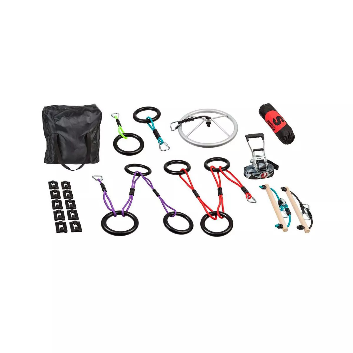 HearthSong Ninjaline Ninja Vines and Rings 36 Foot 7-Piece Hanging Obstacle Course Kit for Kids w... | Target