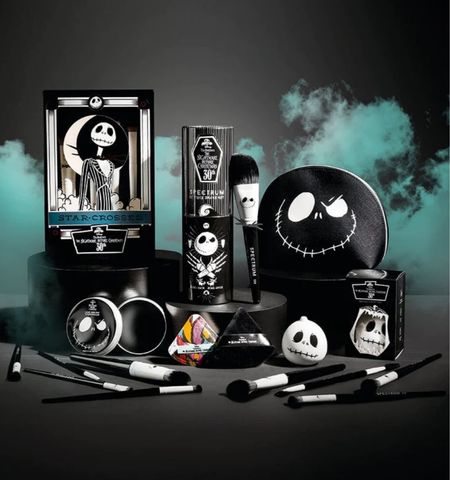 Spectrum Collection Nightmare Before Christmas make up brush and accessory collection Halloween 2023 / not my photo / jack skellington spooky cute goth gothic makeup brushes sponge poof black and white jack and Sally 

#LTKHalloween #LTKbeauty