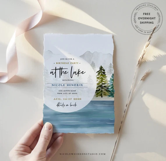 Lake Birthday Party Invitation Instant Download Digital - Etsy | Etsy (US)