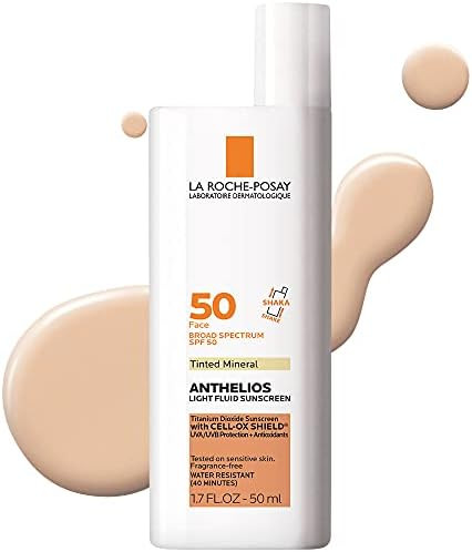 Amazon.com: La Roche-Posay Anthelios Tinted Mineral Ultra-Light Fluid Broad Spectrum SPF 50, Face... | Amazon (US)