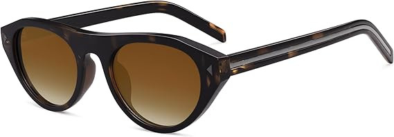 VANLINKER Retro Small Oval Sunglasses for Women Men Trendy Narrow Round Cateye Shades VL9915 | Amazon (US)