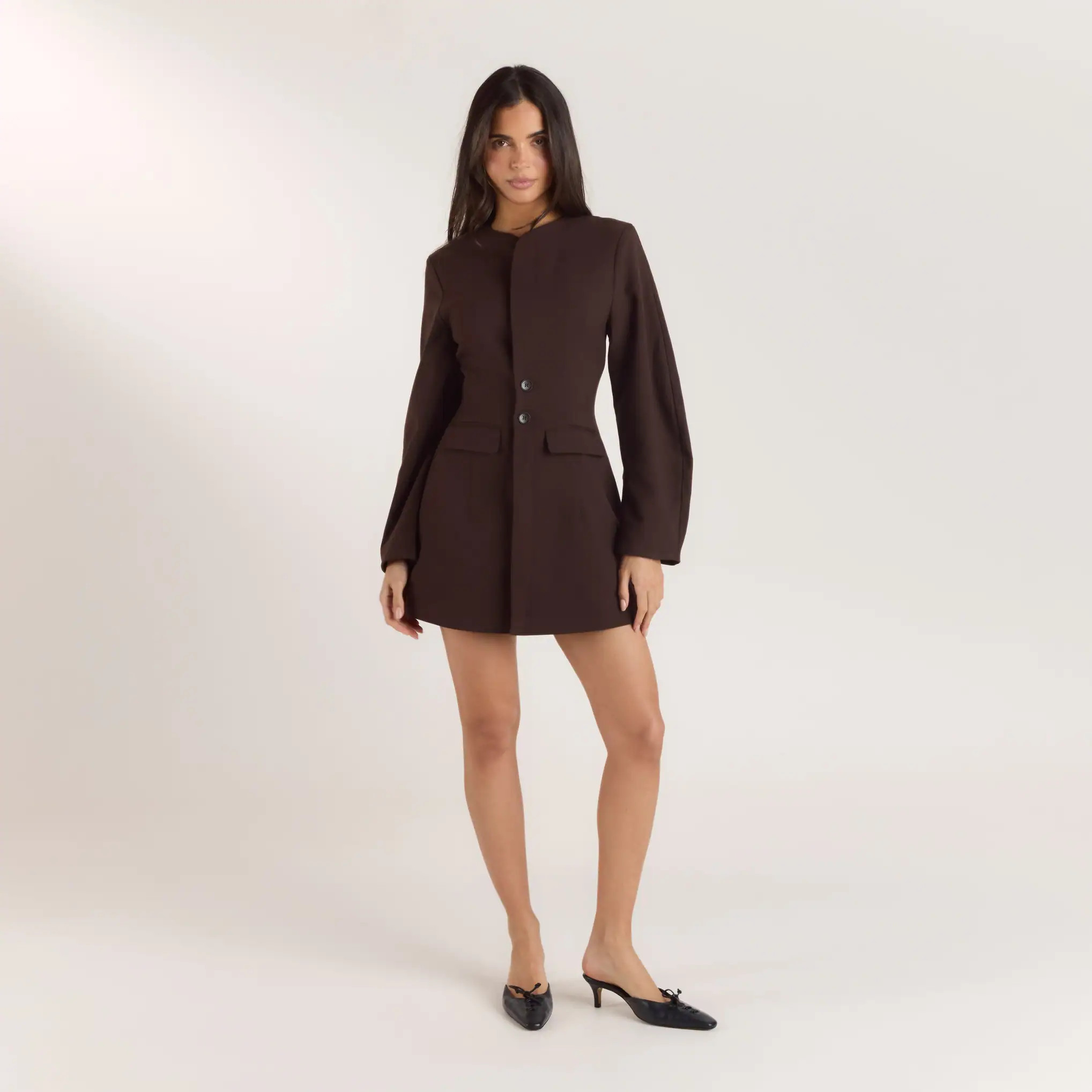 Structured Blazer Dress - Chocolate | Lounge (UK)