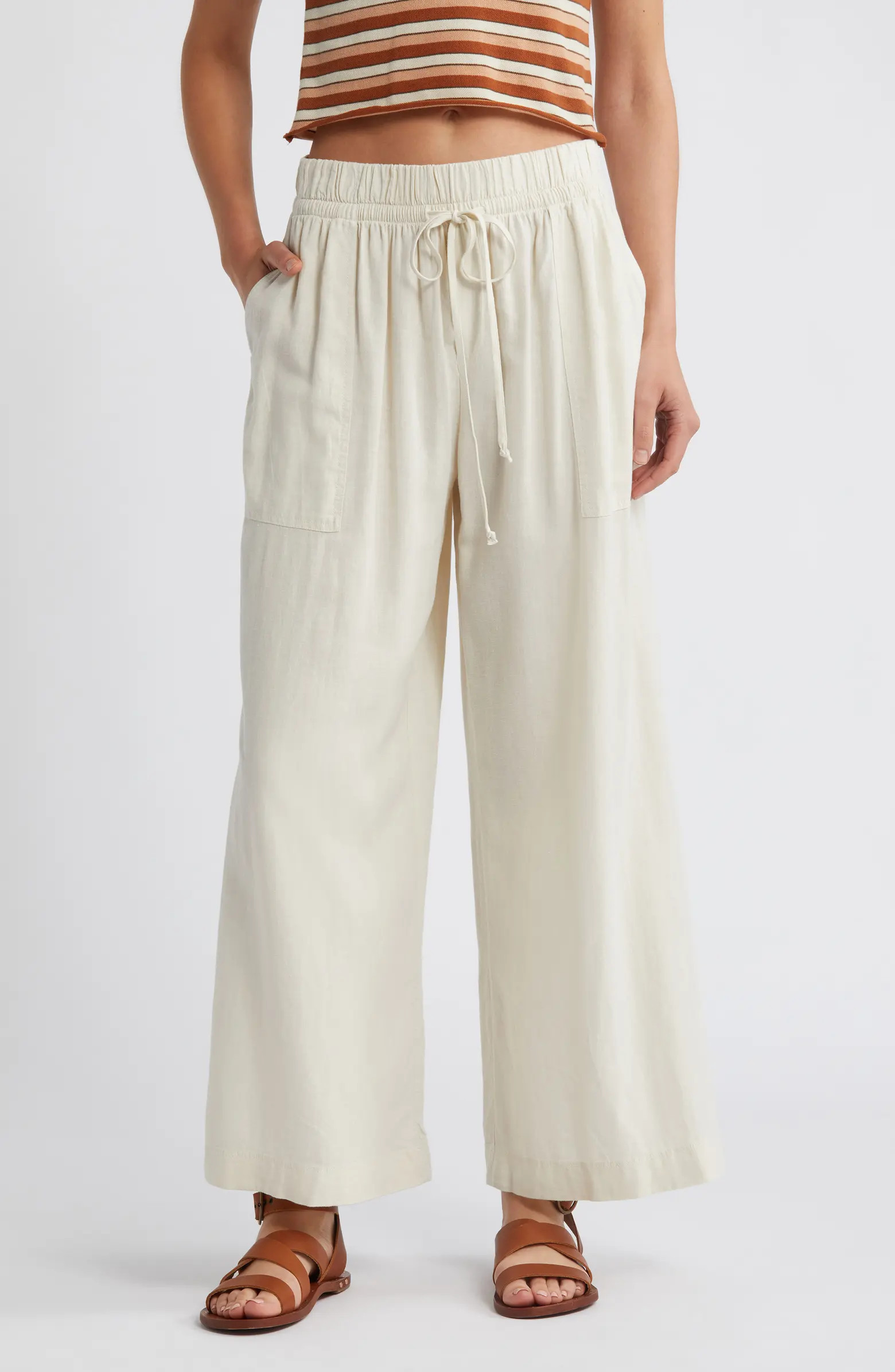 Treasure & Bond Utility Linen Blend Drawstring Pants | Nordstrom | Nordstrom