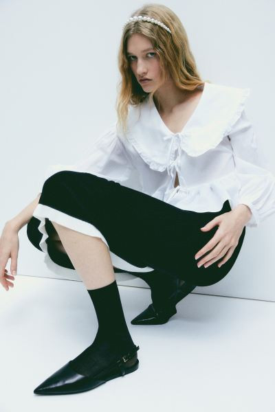 Poplin Blouse with Peter Pan Collar | H&M (US + CA)