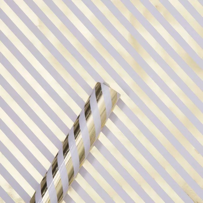 Gold Foil Diagonal Striped Gift Wrapping Paper - Spritz™ | Target