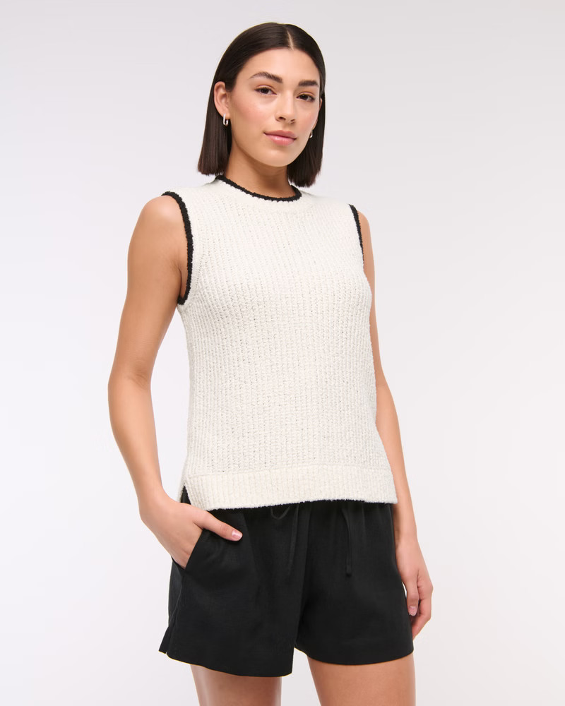 Open-Stitch Textural Crew Sweater | Abercrombie & Fitch (US)