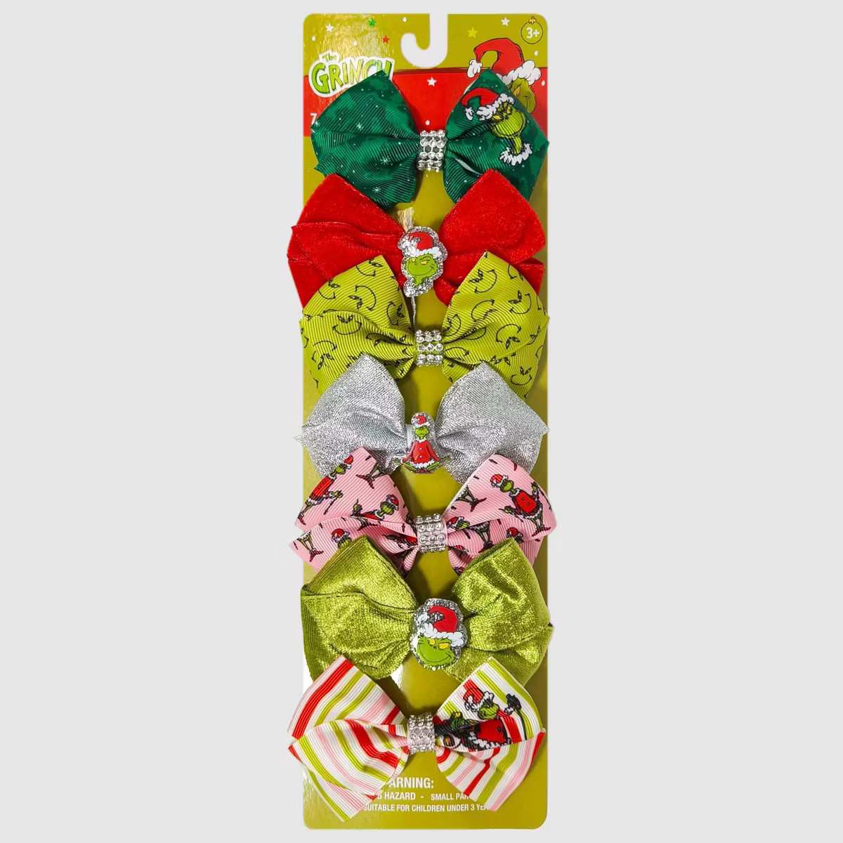 Girls' 7pk 'The Grinch' Christmas Hair Bow Set | Target