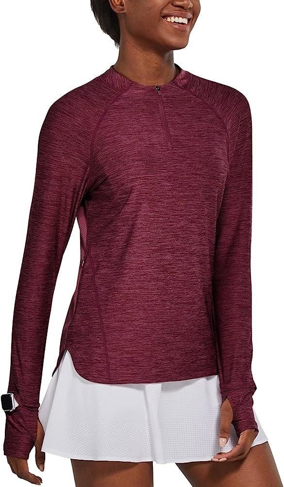 BALEAF Women's Long Sleeve Hiking Shirts UPF50+ Sun Shirts Zip Pullover Quick Dry Lightweight for... | Amazon (US)