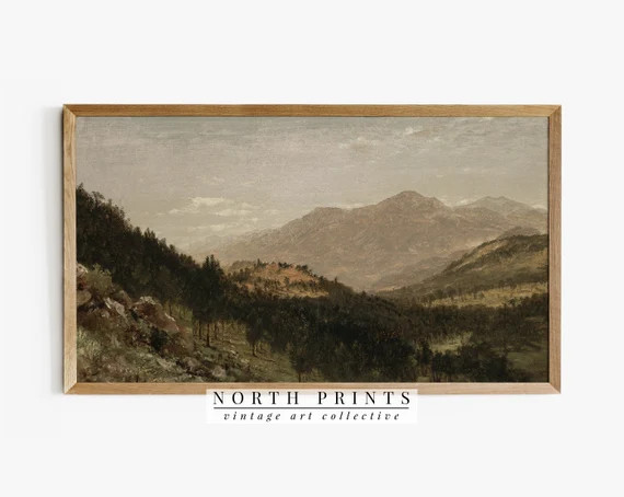 Samsung Frame TV Art  Vintage Moody Landscape Painting - Etsy | Etsy (US)