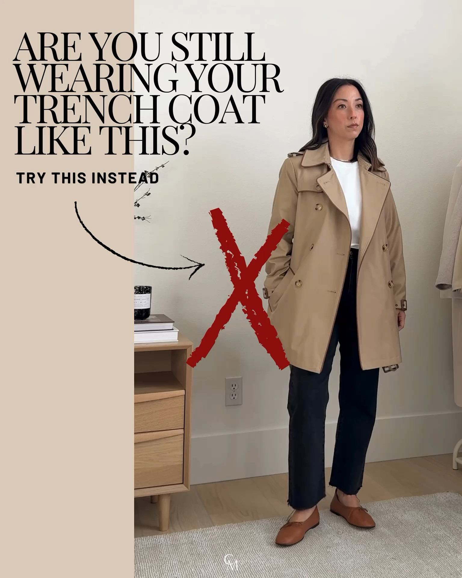 If your trench coat feels too fitted or hits at an awkward length, try a roomier fit or a cropped style instead. A few small changes in fit and proportions can make such a difference.

Look 1:
Oak + Fort trench xxs - size down
Aritzia tee medium 
Aritzia belt 
Citizens of Humanity Miro jeans 24 - size down and cut hems 
Vince loafers 5 
Mansur Gavriel tote 
YSL sunglasses 
Electric Picks earrings 
Dorsey James necklace 15”

Look 2:
Oak + Fort trench xxs
Everlane box cut tee medium 
Jenni Kayne Flynn seater xs 
Amazon leggings small 
Amazon socks 
Nike sneakers 6
Hat is old
Mansur Gavriel tote

Look 3:
Steve Madden trench xs 
Aritzia tee medium 
Citizens of Humanity Miro jeans 24 - cut hems 
Sam Edelman loafers 5 
Madewell shoulder bag

Look 4:
Steve Madden trench xs 
Tuckernuck tee xs 
Aritzia balloon pants xs 
Everlane ballet flats 5 
Quince bucket bag 
Celine sunglasses

Look 5:
Sezane trench 2 
Madewell tee xs - sold out, linked similar
Calvin Klein belt - old
Gap trouser jeans 25 regular, cut hems - sold out, linked similar
Converse sneakers 5 
Celine Triomphe bag medium 
YSL sunglasses

Look 6:
Steve Madden trench xs 
Aritzia tee medium 
Agolde curve jeans 25, cut hems and sized up
Madewell socks 
Sam Edelman loafers 5 - old, linked similar 
Mansur Gavriel tote 
YSL sunglasses

#LTKmomlife #LTKPetite #LTKOver40