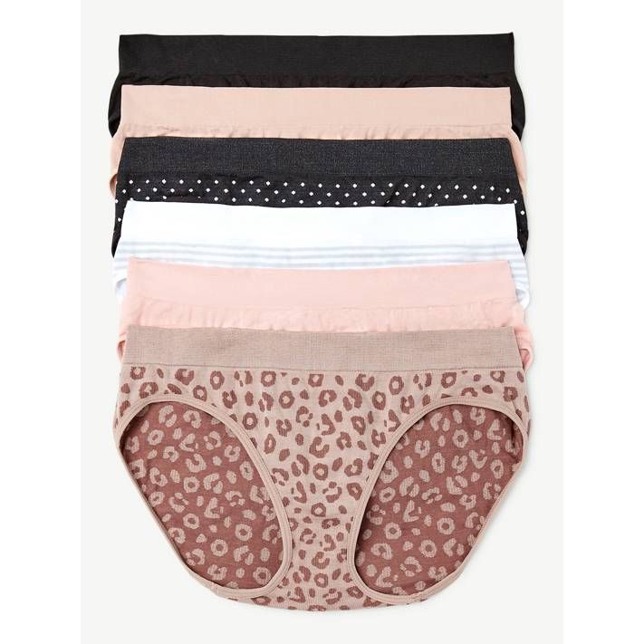 Joyspun Women's Seamless Bikini Panties, 6-Pack, Sizes XS to 3XL | Walmart (US)