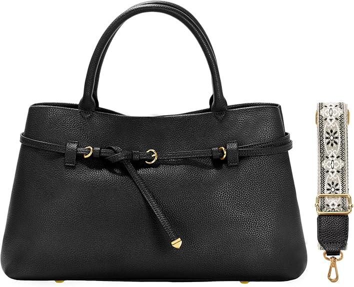 Work Tote Purses and Handbags for Women Vegan Leather Belted Top-handle Satchel Shoulder Bags wit... | Amazon (US)